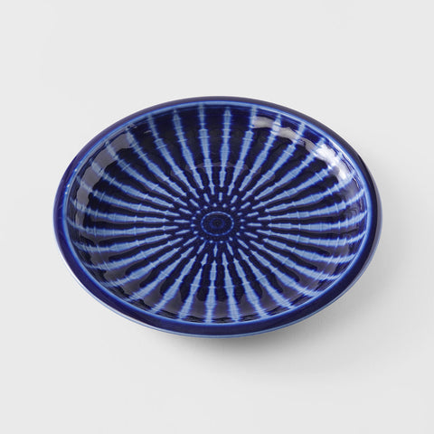 Darrahopens Furniture > Dining > Dining Tables Dinner Plate 26cm Cobalt Rays Glaze