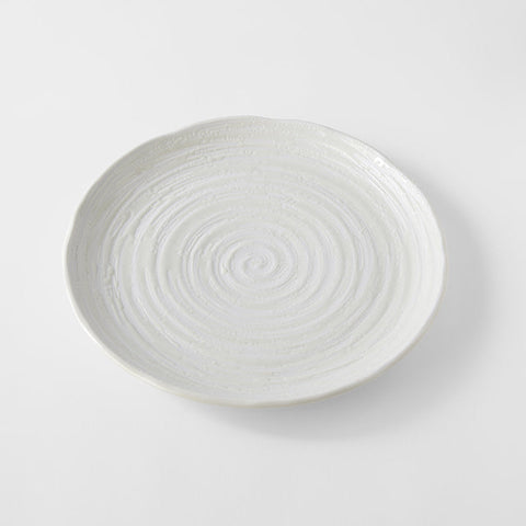 Darrahopens Furniture > Dining > Dining Tables Dinner Plate 29.5cm White Spiral Glaze