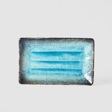 Darrahopens Furniture > Dining > Dining Tables Plate Rectangular 21.5x13.5cm Sky Blue Glaze