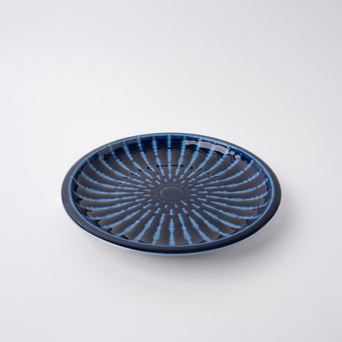 Darrahopens Furniture > Dining > Dining Tables Plate Thick Edge 26cm Cobalt Rays Glaze