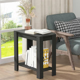 Darrahopens Furniture > Dining > Dining Tables Rustic 2Tiers Side Table Open Accent Table Bedside Storage Slim Coffee End Table