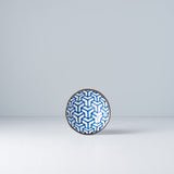 Darrahopens Furniture > Dining > Dining Tables Sauce Dish 11cm Indigo Ikat Herringbone Design