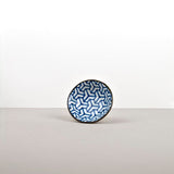 Darrahopens Furniture > Dining > Dining Tables Sauce Dish 11cm Indigo Ikat Herringbone Design