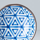 Darrahopens Furniture > Dining > Dining Tables Sauce Dish 11cm Indigo Ikat Triangle Design
