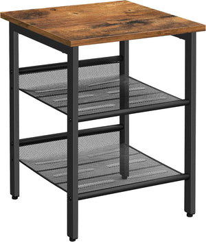 Darrahopens Furniture > Dining End Table Industrial Side Table Mesh Shelves
