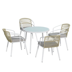 Darrahopens Furniture > Dining Gardeon 5pc Outdoor Dining Set Furniture Table and Chair Lounge Setting 4 Seater