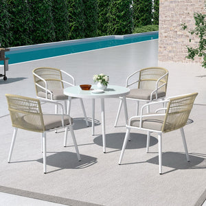 Darrahopens Furniture > Dining Gardeon 5pc Outdoor Dining Set Furniture Table and Chair Lounge Setting 4 Seater
