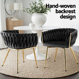 Darrahopens Furniture > Dining > Kitchen & Dining Chairs 1 Set of 4 Artiss Dining Chairs Velvet Armchair Black