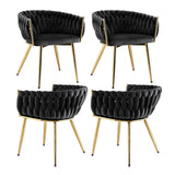 Darrahopens Furniture > Dining > Kitchen & Dining Chairs 1 Set of 4 Artiss Dining Chairs Velvet Armchair Black