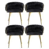Darrahopens Furniture > Dining > Kitchen & Dining Chairs 1 Set of 4 Artiss Dining Chairs Velvet Armchair Black