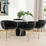 Darrahopens Furniture > Dining > Kitchen & Dining Chairs 1 Set of 4 Artiss Dining Chairs Velvet Armchair Black