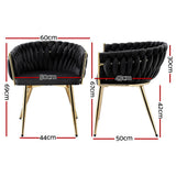 Darrahopens Furniture > Dining > Kitchen & Dining Chairs 1 Set of 4 Artiss Dining Chairs Velvet Armchair Black
