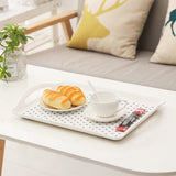Darrahopens Furniture > Dining > Kitchen & Dining Chairs 2PCS Rectangular Serving Tray Double Handle Non Slip TPR Kitchen Display Plate