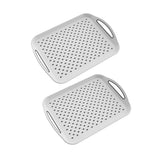 Darrahopens Furniture > Dining > Kitchen & Dining Chairs 2PCS Rectangular Serving Tray Double Handle Non Slip TPR Kitchen Display Plate