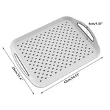 Darrahopens Furniture > Dining > Kitchen & Dining Chairs 2PCS Rectangular Serving Tray Double Handle Non Slip TPR Kitchen Display Plate