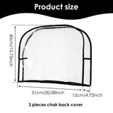 Darrahopens Furniture > Dining > Kitchen & Dining Chairs 3Pcs Salon Chair Cover, PVC Clear Chair Back Covers, Waterproof Salon Chair Covers Protectors, Soft Salon Chair Back Cover, Fits Most Standard Salon Chairs Office Chairs, 20"x 15.7"x 4.7" - Black - Size 20in