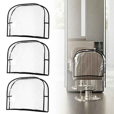 Darrahopens Furniture > Dining > Kitchen & Dining Chairs 3Pcs Salon Chair Cover, PVC Clear Chair Back Covers, Waterproof Salon Chair Covers Protectors, Soft Salon Chair Back Cover, Fits Most Standard Salon Chairs Office Chairs, 20"x 15.7"x 4.7" - Black - Size 20in