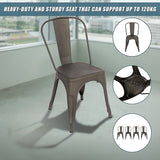 Darrahopens Furniture > Dining > Kitchen & Dining Chairs 4x Kitchen Dining Chairs Stackable Vintage Metal Chair Backrest Side Chair