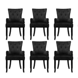 Darrahopens Furniture > Dining > Kitchen & Dining Chairs 6x Artiss Dining Chairs Velvet French Provincial Armchair Black