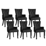 Darrahopens Furniture > Dining > Kitchen & Dining Chairs 6x Artiss Dining Chairs Velvet French Provincial Armchair Black
