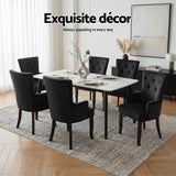 Darrahopens Furniture > Dining > Kitchen & Dining Chairs 6x Artiss Dining Chairs Velvet French Provincial Armchair Black