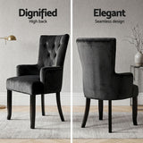 Darrahopens Furniture > Dining > Kitchen & Dining Chairs 6x Artiss Dining Chairs Velvet French Provincial Armchair Black