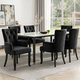 Darrahopens Furniture > Dining > Kitchen & Dining Chairs 6x Artiss Dining Chairs Velvet French Provincial Armchair Black