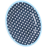 Darrahopens Furniture > Dining > Kitchen & Dining Chairs 9in Imitation Porcelain Dinner Plate Decorative Reusable Snack Plate Lightweight Tableware for Cakes FruitDark Blue Dot In Australia - Darrahopens