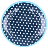 Darrahopens Furniture > Dining > Kitchen & Dining Chairs 9in Imitation Porcelain Dinner Plate Decorative Reusable Snack Plate Lightweight Tableware for Cakes FruitDark Blue Dot In Australia - Darrahopens