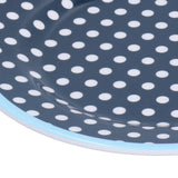 Darrahopens Furniture > Dining > Kitchen & Dining Chairs 9in Imitation Porcelain Dinner Plate Decorative Reusable Snack Plate Lightweight Tableware for Cakes FruitDark Blue Dot In Australia - Darrahopens