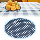 Darrahopens Furniture > Dining > Kitchen & Dining Chairs 9in Imitation Porcelain Dinner Plate Decorative Reusable Snack Plate Lightweight Tableware for Cakes FruitDark Blue Dot In Australia - Darrahopens