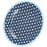 Darrahopens Furniture > Dining > Kitchen & Dining Chairs 9in Imitation Porcelain Dinner Plate Decorative Reusable Snack Plate Lightweight Tableware for Cakes FruitDark Blue Dot In Australia - Darrahopens