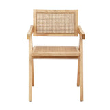 Darrahopens Furniture > Dining > Kitchen & Dining Chairs Artiss 1x Dining Chair Wooden Rattan Seat Rubber Wood Frame