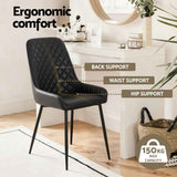 Darrahopens Furniture > Dining > Kitchen & Dining Chairs Artiss 2x Dining Chairs Retro PU Leather Kitchen Lounge Cafe Accent Chair Black