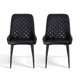 Darrahopens Furniture > Dining > Kitchen & Dining Chairs Artiss 2x Dining Chairs Retro PU Leather Kitchen Lounge Cafe Accent Chair Black