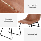 Darrahopens Furniture > Dining > Kitchen & Dining Chairs Artiss 2x Dining Chairs Retro PU Leather Kitchen Lounge Cafe Accent Chair Brown