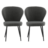 Darrahopens Furniture > Dining > Kitchen & Dining Chairs Artiss 2x Dining Chairs Sherpa Boucle Wing Back Grey