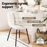 Artiss 2x Dining Chairs Velvet Tufted Kitchen Lounge Cafe Accent Chair Beige