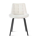 Artiss 2x Dining Chairs Velvet Tufted Kitchen Lounge Cafe Accent Chair Beige