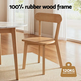 Darrahopens Furniture > Dining > Kitchen & Dining Chairs Artiss 2x Dining Chairs Wooden Kitchen Accent Chair Cafe Lounge Rubber Wood
