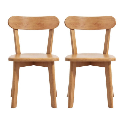 Darrahopens Furniture > Dining > Kitchen & Dining Chairs Artiss 2x Dining Chairs Wooden Kitchen Accent Chair Cafe Lounge Rubber Wood
