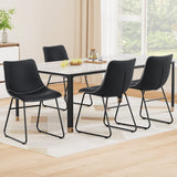 Darrahopens Furniture > Dining > Kitchen & Dining Chairs Artiss 4x Dining Chairs Retro PU Leather Kitchen Lounge Cafe Accent Chair Black