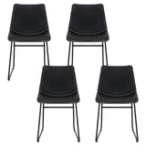 Darrahopens Furniture > Dining > Kitchen & Dining Chairs Artiss 4x Dining Chairs Retro PU Leather Kitchen Lounge Cafe Accent Chair Black