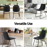 Darrahopens Furniture > Dining > Kitchen & Dining Chairs Artiss 4x Dining Chairs Retro PU Leather Kitchen Lounge Cafe Accent Chair Black