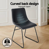 Darrahopens Furniture > Dining > Kitchen & Dining Chairs Artiss 4x Dining Chairs Retro PU Leather Kitchen Lounge Cafe Accent Chair Black