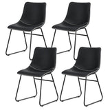 Darrahopens Furniture > Dining > Kitchen & Dining Chairs Artiss 4x Dining Chairs Retro PU Leather Kitchen Lounge Cafe Accent Chair Black