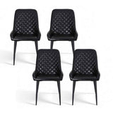 Darrahopens Furniture > Dining > Kitchen & Dining Chairs Artiss 4x Dining Chairs Retro PU Leather Kitchen Lounge Cafe Accent Chair Black