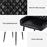 Darrahopens Furniture > Dining > Kitchen & Dining Chairs Artiss 4x Dining Chairs Retro PU Leather Kitchen Lounge Cafe Accent Chair Black