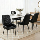 Darrahopens Furniture > Dining > Kitchen & Dining Chairs Artiss 4x Dining Chairs Retro PU Leather Kitchen Lounge Cafe Accent Chair Black
