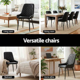 Darrahopens Furniture > Dining > Kitchen & Dining Chairs Artiss 4x Dining Chairs Retro PU Leather Kitchen Lounge Cafe Accent Chair Black